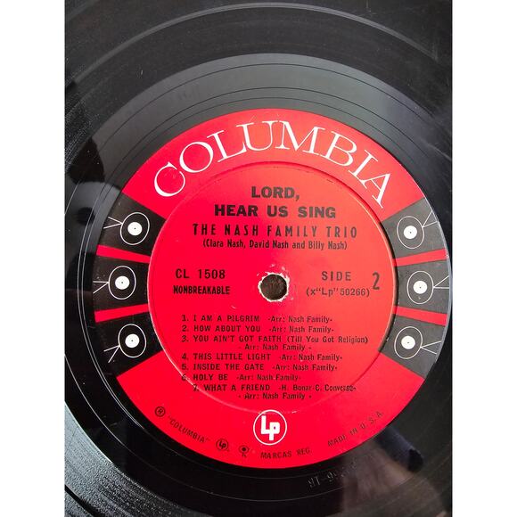 Lord, Hear Us Sing The Nash Family Trio Columbia Records CL 1508 LP - Picture 6 of 6